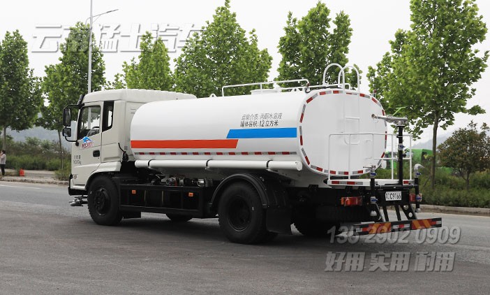 12方灑水車(chē),道路清洗車(chē),丙酮水溶液車(chē),高壓水槍車(chē),4x2綠化噴灑車(chē),前噴后灑,泵進(jìn)泵出